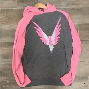 logan Paul Maverick two tone pink hoodie